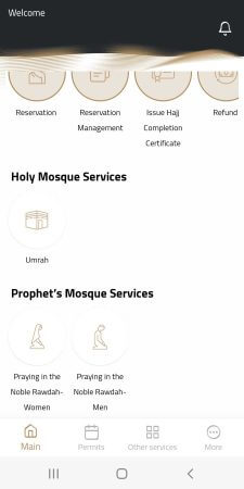 Accessing the Rawdah Booking Section
