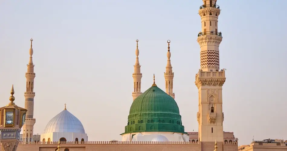 Location of the Green Dome in Masjid an-Nabawi